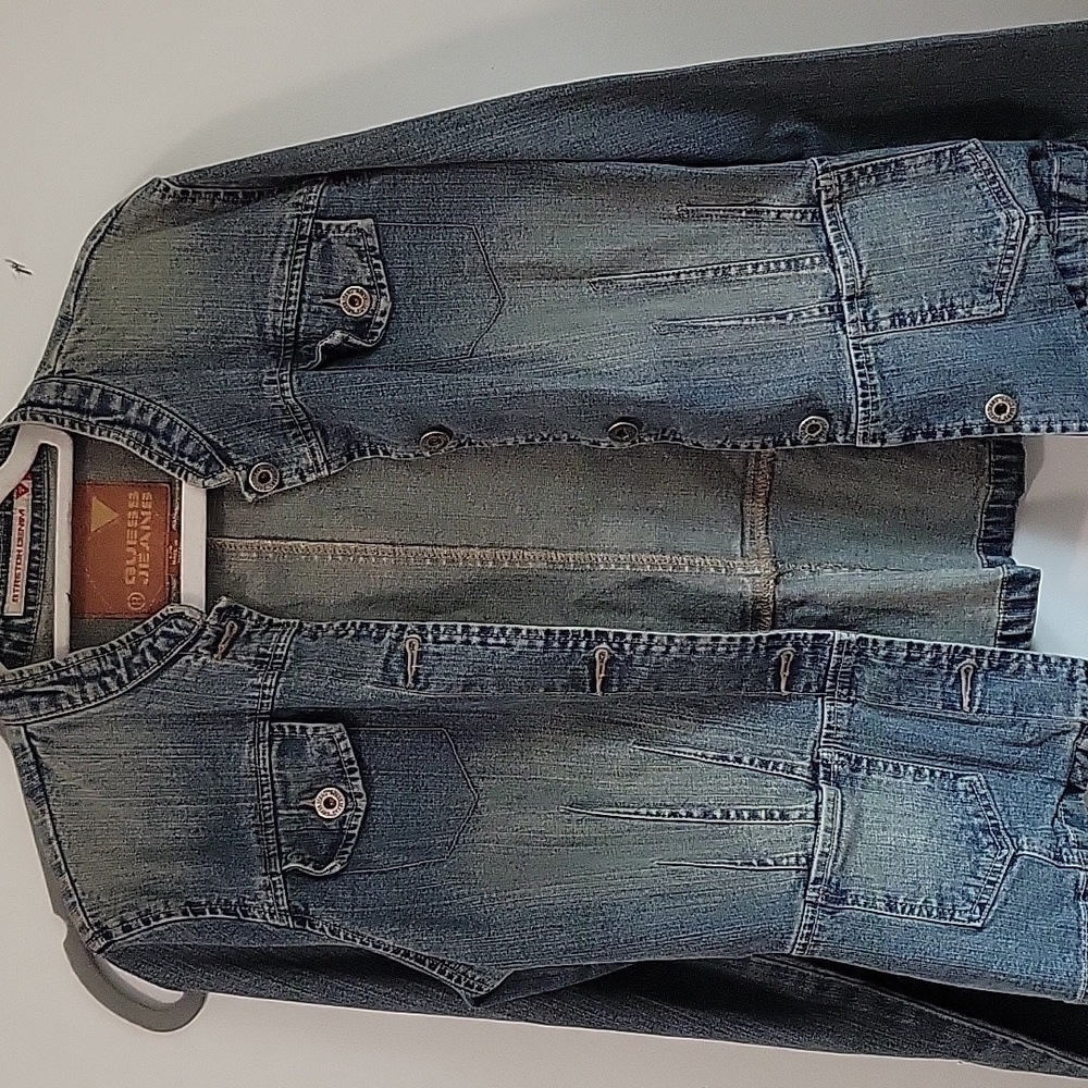 Guess Jeans Stretch Denim Jacket Sz L - Picture 1 of 5